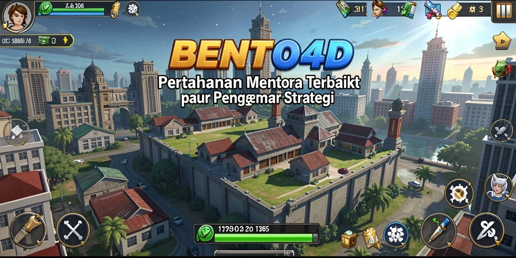 Gambar gameplay <strong>BENTO4D</strong> yang menunjukkan menara menunggu serangan musuh.