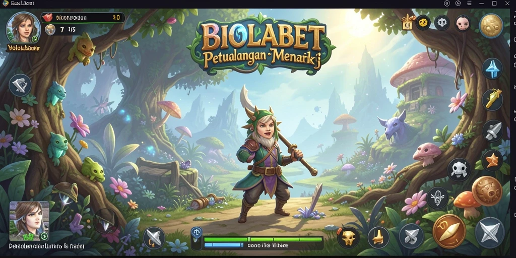 Tampilan utama BIOLABET menunjukkan gameplay petualangan yang seru.