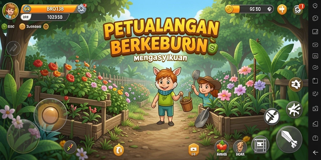 Tampilan gameplay menarik dalam bertani dengan berbagai aktivitas.
