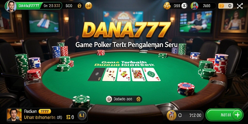 Tampilan gameplay poker yang mendebarkan dan interaktif.