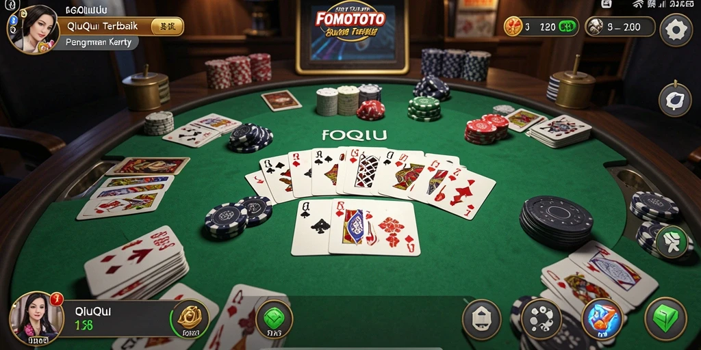 Tampilan gameplay seru FOMOTOTO dalam permainan QiuQiu.