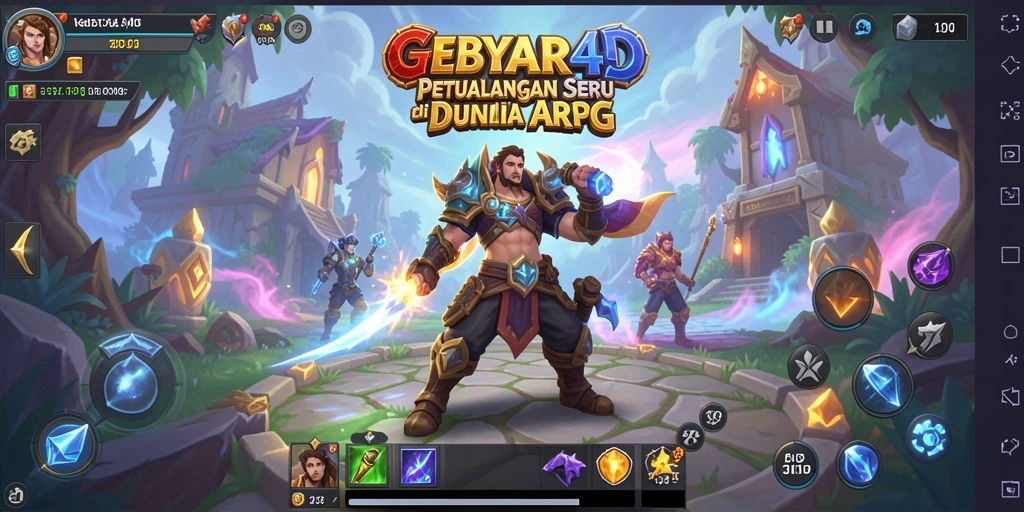 Gameplay seru GEBYAR4D dalam pertempuran ARPG yang mendebarkan.