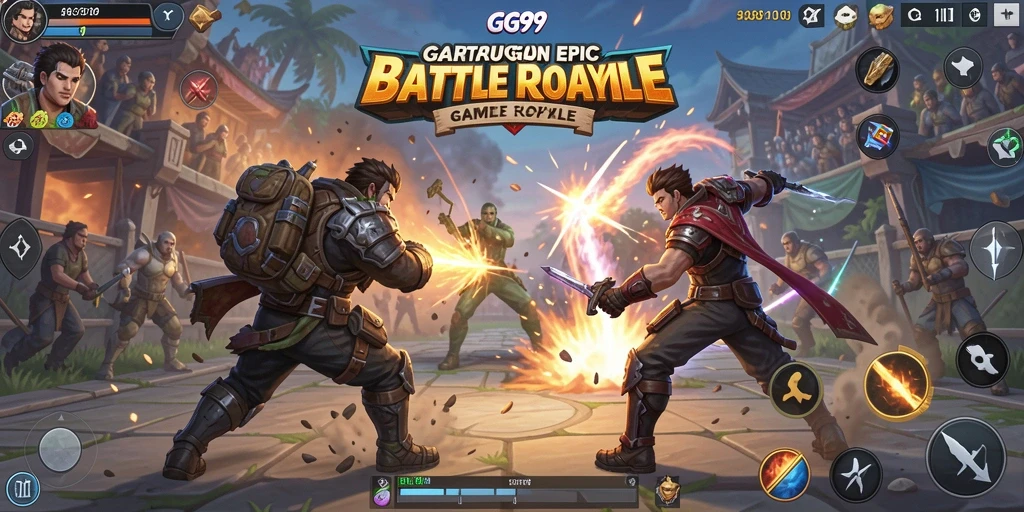 Gameplay menegangkan dalam pertempuran Battle Royale GG99.