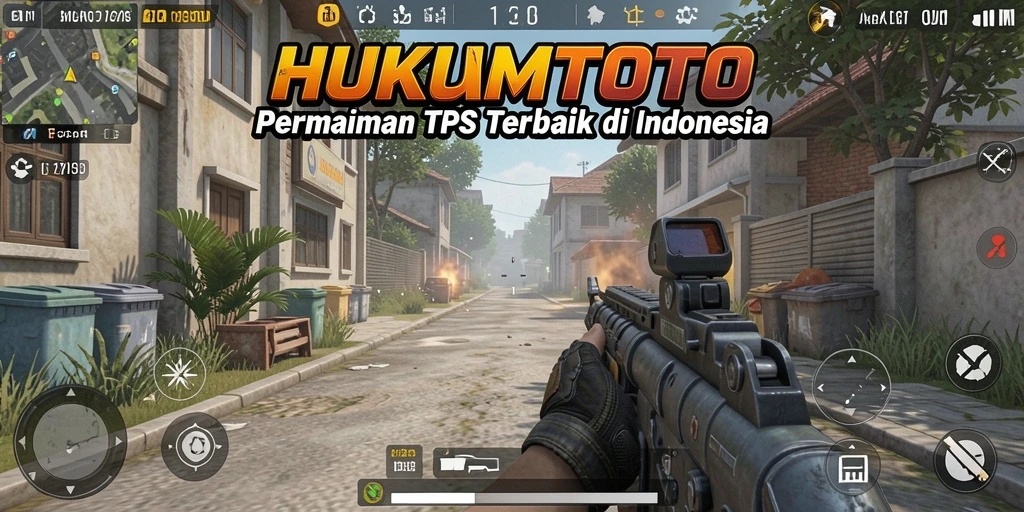 Screenshot HUKUMTOTO menampilkan aksi gameplay yang mendebarkan dalam TPS.