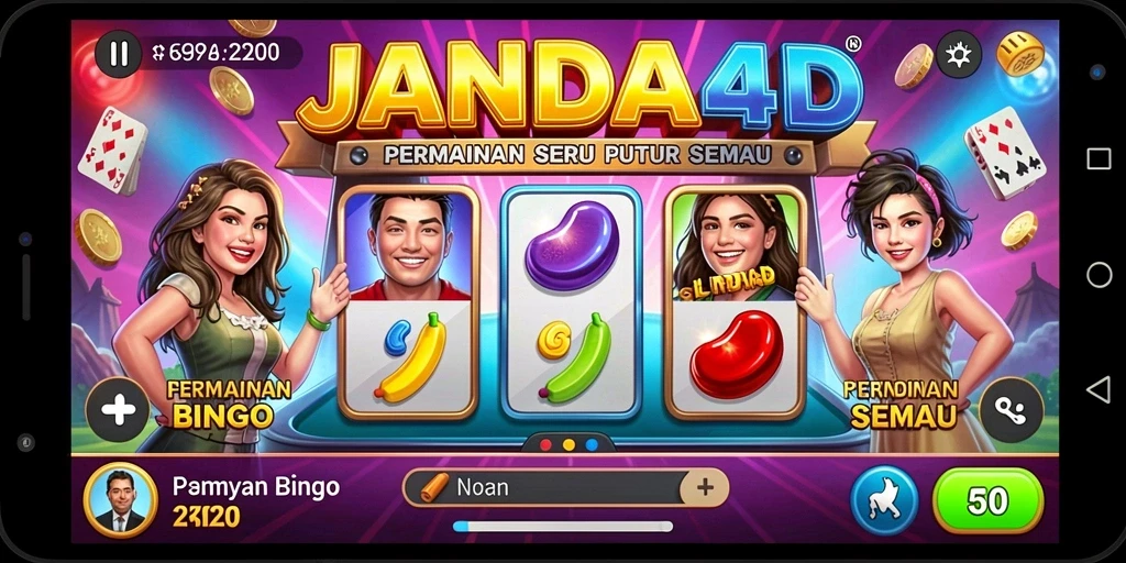 Tangkapan layar utama JANDA4D menampilkan gameplay Bingo yang seru.