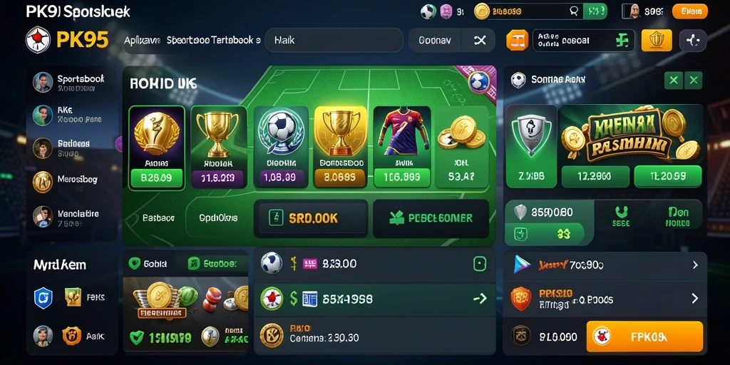Tampilan utama gameplay aplikasi Sportsbook PK95 yang menarik.