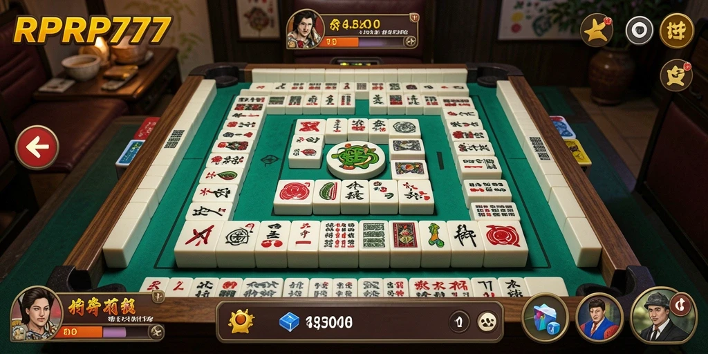 Tampilan gameplay seru di RPRP777, menampilkan strategi Mahjong yang menarik.