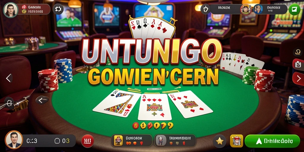 Screenshot UNTUNGGO menampilkan gameplay Poker yang menarik dan interaktif.