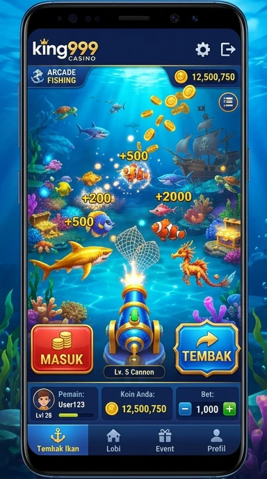 Screenshot antarmuka pengguna king999 yang sederhana dan menarik.